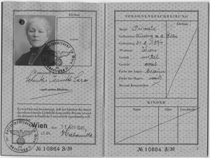 Photograph of Jeanette Schenker's passport.